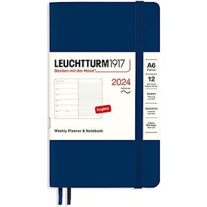LEUCHTTURM1917 367794 Weekly Calendar & Notebook Softcover Pocket (A6) 2024, 12 Months, Navy, English LEUCHTTURM1917 367794 Weekly Calendar & Notebook Softcover Pocket (A6) 2024, 12 Months, Navy, English