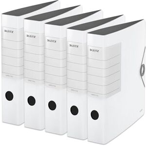 Leitz Quality Folder 180° Solid, Pack of 5, A4, Slim, White, 6.2 cm Spine Width, Elastic Closure, Robust Polyfoam, Extra Wide, Interchangeable Spine Label, 11130001 Leitz Quality Folder 180° Solid, Pack of 5, A4, Slim, White, 6.2 cm Spine Width, Elastic Closure, Robust Polyfoam, Extra Wide, Interchangeable Spine Label, 11130001