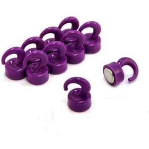 FIRST4MAGNETS Purple Plastic Mini Magnetic Hooks for Fridge, Office, Whiteboard, Noticeboard, Filing Cabinet 12mm Dia x 20mm Tall 1kg Pull Pack of 10 FIRST4MAGNETS Purple Plastic Mini Magnetic Hooks for Fridge, Office, Whiteboard, Noticeboard, Filing Cabinet 12mm Dia x 20mm Tall 1kg Pull Pack of 10