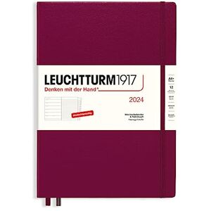 LEUCHTTURM1917 367691 Weekly Calendar & Notebook Master (A4+) 2024, with Extra Book for Addresses and Anniversaries, Port Red, German, 12 Months LEUCHTTURM1917 367691 Weekly Calendar & Notebook Master (A4+) 2024, with Extra Book for Addresses and Anniversaries, Port Red, German, 12 Months