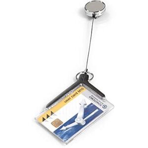 Durable 8307/58 Pass Holder De-Luxe with Chrome Badge Reel (Pack of 10) Durable 8307/58 Pass Holder De-Luxe with Chrome Badge Reel (Pack of 10)
