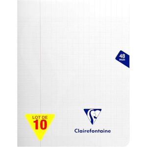 Clairefontaine 393751CPack One Set of 10 Mimesys Colourless Stapled Notebooks Size: 17x22 cm 48 Seyes Ruled Pages 90 g White Paper Polypro Covers Clairefontaine 393751CPack One Set of 10 Mimesys Colourless Stapled Notebooks Size: 17x22 cm 48 Seyes Ruled Pages 90 g White Paper Polypro Covers