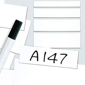 Beaverswood Magnetic Easy Wipe Location Markers, Dry Erase Magnetic Labels, Reusable Magnets to Write On White H.56 x W.105mm Pack of 100 Beaverswood Magnetic Easy Wipe Location Markers, Dry Erase Magnetic Labels, Reusable Magnets to Write On White H.56 x W.105mm Pack of 100