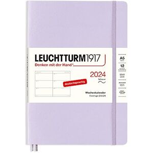 LEUCHTTURM1917 367653 Weekly Planner Medium (A5) 2024, Soft Cover, Lilac, German, 12 Months LEUCHTTURM1917 367653 Weekly Planner Medium (A5) 2024, Soft Cover, Lilac, German, 12 Months