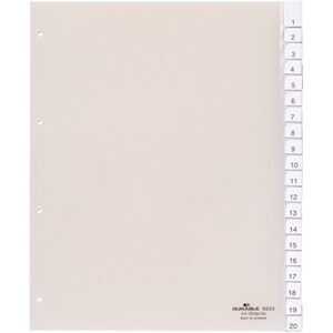 Durable 683319 Extra-Wide Index Set for Punched Pockets with 20 Division Sheets Transparent Durable 683319 Extra-Wide Index Set for Punched Pockets with 20 Division Sheets Transparent
