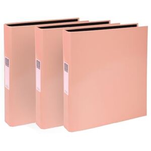 Exacompta A4 Ring Binder, 30mm Spine, 2 Ring, Document Folder, Pack of 3 in Pastel Pink, Stationery Folders for Filing Paperwork and Document Organisation 226/0004Z Exacompta A4 Ring Binder, 30mm Spine, 2 Ring, Document Folder, Pack of 3 in Pastel Pink, Stationery Folders for Filing Paperwork and Document Organisation 226/0004Z