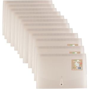 eco-eco A4 50% Recycled 13 Clear Pocket Clear Cover Expanding File Organiser Document Folder Printed Index Tabs, Pack of 12, eco195x12 eco-eco A4 50% Recycled 13 Clear Pocket Clear Cover Expanding File Organiser Document Folder Printed Index Tabs, Pack of 12, eco195x12