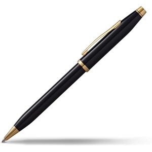 Cross Century II Black Lacquer-23CT Gold – Ballpoint Pen incl. Luxury Gift Box – Refillable Medium Ballpen Cross Century II Black Lacquer-23CT Gold – Ballpoint Pen incl. Luxury Gift Box – Refillable Medium Ballpen