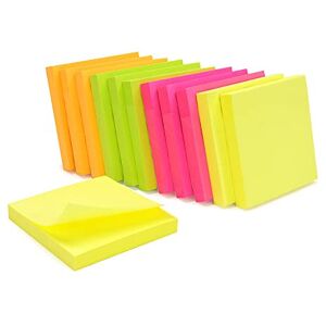 Waytex 1200 Repositionable Self Adhesive Notes Assorted Neon Colours 12 Pads of 100 Sheets 75 x 75 mm Yellow Orange Pink Green Waytex 1200 Repositionable Self Adhesive Notes Assorted Neon Colours 12 Pads of 100 Sheets 75 x 75 mm Yellow Orange Pink Green