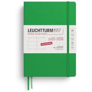 LEUCHTTURM1917 372630 Weekly Planner Medium (A5) 2026, 18 Months 07.2025-12.2026, Hard Cover, Spring Leaf, German LEUCHTTURM1917 372630 Weekly Planner Medium (A5) 2026, 18 Months 07.2025-12.2026, Hard Cover, Spring Leaf, German