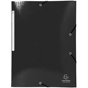 Exacompta Ref. 55821E Box of 25 Iderama elastic folders Maxi Capacity 3 flap pockets in laminated glossy card 425 g/m2 size 24 x 32 cm for A4 format black color Exacompta Ref. 55821E Box of 25 Iderama elastic folders Maxi Capacity 3 flap pockets in laminated glossy card 425 g/m2 size 24 x 32 cm for A4 format black color
