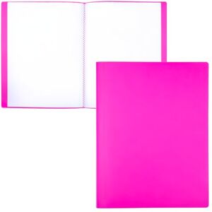 RAYLU PAPER A4 Folder with Clear Sleeves Made of 100% Biodegradable Polypropylene, 40 Clear Document Sleeves for Home and Office (A4, 40 Pockets, Pink) RAYLU PAPER A4 Folder with Clear Sleeves Made of 100% Biodegradable Polypropylene, 40 Clear Document Sleeves for Home and Office (A4, 40 Pockets, Pink)