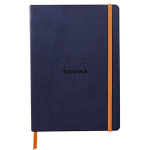 Rhodia 117378C Midnight Blue Flexible Notebook A5 Lined 160 pages Clairefontaine Ivory Paper 90 g/m Bookmark, Elastic Closure Faux Leather Cover rama Collection Rhodia 117378C Midnight Blue Flexible Notebook A5 Lined 160 pages Clairefontaine Ivory Paper 90 g/m Bookmark, Elastic Closure Faux Leather Cover rama Collection