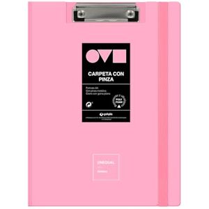 Grafoplás Grafoplas Clipboard with Clip A4 + Cover and Rubber Closure Pastel Pink Minimal Unequal Curved Spine Opening 360 Durable and Ultralight Metal Clip Polyfoam Recyclable for Offices Grafoplás Grafoplas Clipboard with Clip A4 + Cover and Rubber Closure Pastel Pink Minimal Unequal Curved Spine Opening 360 Durable and Ultralight Metal Clip Polyfoam Recyclable for Offices