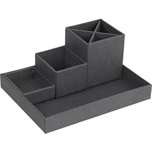 Bigso Box of Sweden Desk Storage Organiser for Stationery Pen Holder with 4 Compartments for Various Office Items Fibreboard and Paper Stationery Storage Black Bigso Box of Sweden Desk Storage Organiser for Stationery Pen Holder with 4 Compartments for Various Office Items Fibreboard and Paper Stationery Storage Black