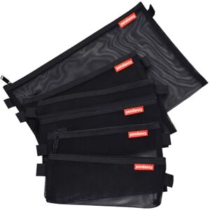 pendancy Mesh Zipper Pouch 5pcs Lightweight Nylon File Folders Document Organizer Cosmetic Bags Accessories Storage for Travel and Office Supplies (Black, A4 A5 A6) pendancy Mesh Zipper Pouch 5pcs Lightweight Nylon File Folders Document Organizer Cosmetic Bags Accessories Storage for Travel and Office Supplies (Black, A4 A5 A6)