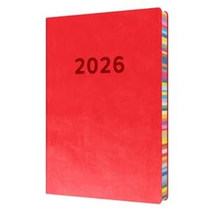Collins Edge Rainbow 2026 12 Month Calendar Year Planner, Day-To-Page with 1/2 Hourly Appointments Diary, A5 Soft Cover Red (ED151.U15-26) Collins Edge Rainbow 2026 12 Month Calendar Year Planner, Day-To-Page with 1/2 Hourly Appointments Diary, A5 Soft Cover Red (ED151.U15-26)