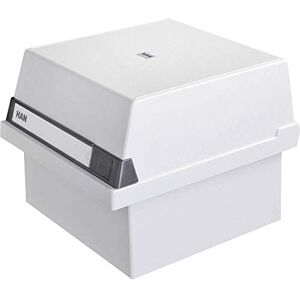 HAN 965-11, Card filing box A5 landscape. Innovative, attractive design holds 800 cards, readjustable lid supplied with large inscription label, light-grey HAN 965-11, Card filing box A5 landscape. Innovative, attractive design holds 800 cards, readjustable lid supplied with large inscription label, light-grey