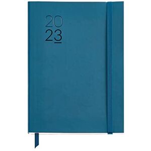 Miquelrius 2023 Year Planner Day Page Plus Size 155 x 213 mm (Approx A5) Flexible Stitched Leather Cover Catalan, English and Portuguese Blue Miquelrius 2023 Year Planner Day Page Plus Size 155 x 213 mm (Approx A5) Flexible Stitched Leather Cover Catalan, English and Portuguese Blue