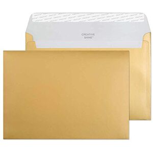 Blake Creative Shine C5 162 x 229 mm 130 gsm Peel & Seal Wallet Envelopes (313) Metallic Gold Pack of 500 Blake Creative Shine C5 162 x 229 mm 130 gsm Peel & Seal Wallet Envelopes (313) Metallic Gold Pack of 500