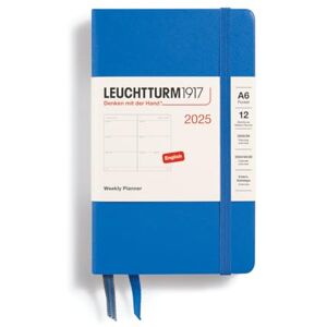 LEUCHTTURM1917 370782 Weekly Planner 2025, Pocket A6 Hardcover 12-Month Planner, Lined Sky, English LEUCHTTURM1917 370782 Weekly Planner 2025, Pocket A6 Hardcover 12-Month Planner, Lined Sky, English