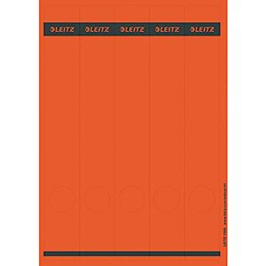 Leitz 16880025 Spine Label Self-Adhesive PC Paper Long Narrow Pack of 125 Red Leitz 16880025 Spine Label Self-Adhesive PC Paper Long Narrow Pack of 125 Red