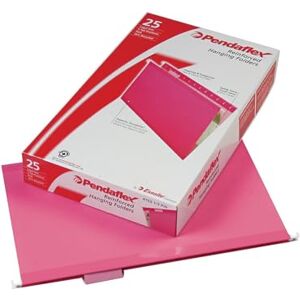 Pendaflex 04153 1/5 PIN Reinforced Hanging Folders, Legal Size, Pink, 1/5 Cut, 25/BX (4153 1/5 PIN) Pendaflex 04153 1/5 PIN Reinforced Hanging Folders, Legal Size, Pink, 1/5 Cut, 25/BX (4153 1/5 PIN)