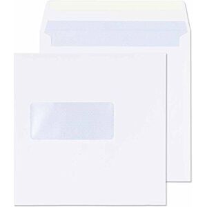 Blake Envelopes Purely Everyday 0155W Quadratische Briefumschläge Naßklebung Mit Fenster Weiß 155 x 155 mm 100g/m² 500 Stück Blake Envelopes Purely Everyday 0155W Quadratische Briefumschläge Naßklebung Mit Fenster Weiß 155 x 155 mm 100g/m² 500 Stück