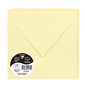 Clairefontaine 5453C Pack of 20 Gummed Envelopes Square Format 16.5x16.5cm 120g/m² Canary Colour Invitation Events Correspondence Pollen Range Premium Paper Clairefontaine 5453C Pack of 20 Gummed Envelopes Square Format 16.5x16.5cm 120g/m² Canary Colour Invitation Events Correspondence Pollen Range Premium Paper