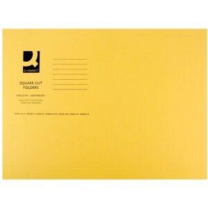 Q-Connect Square Cut Folder Lightweight 180gsm Foolscap Yellow (Pack of 100) Q-Connect Square Cut Folder Lightweight 180gsm Foolscap Yellow (Pack of 100)