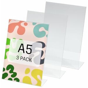 Sigel Be!Board SY112 Sign Holder, slanted, for A5, single-sided presentation, acrylic, clear, 3 Pieces Sigel Be!Board SY112 Sign Holder, slanted, for A5, single-sided presentation, acrylic, clear, 3 Pieces