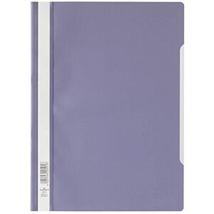 Durable Clear View A4 Document Folder Light Purple Transparent Front Cover Pack of 50 Folders Ideal for Holding A4 Punched Documents Durable Clear View A4 Document Folder Light Purple Transparent Front Cover Pack of 50 Folders Ideal for Holding A4 Punched Documents