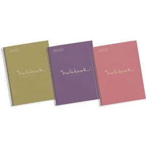 Miquelrius Pack of 3 Recycled Notebook A4, 80 Sheets of 80 g/m², 5 x 5 mm Square, Recycled Paper (Reclaimed Post-Consumption), 1 Colour Strip, 4 Drills, Recycled Cover, Blue, Lavender and Pink Miquelrius Pack of 3 Recycled Notebook A4, 80 Sheets of 80 g/m², 5 x 5 mm Square, Recycled Paper (Reclaimed Post-Consumption), 1 Colour Strip, 4 Drills, Recycled Cover, Blue, Lavender and Pink