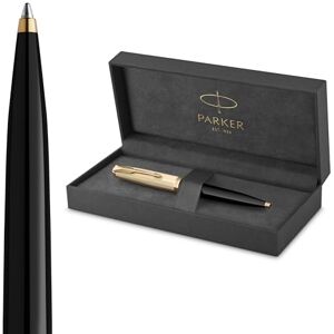 PARKER 51 Ballpoint Pen Deluxe Black Barrel with Gold Trim Medium 18k Gold Point with Black Ink Refill Gift Box PARKER 51 Ballpoint Pen Deluxe Black Barrel with Gold Trim Medium 18k Gold Point with Black Ink Refill Gift Box