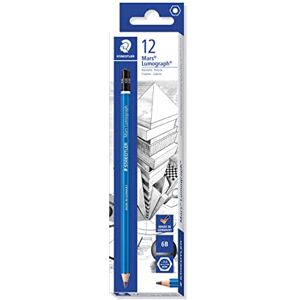 STAEDTLER 100-6B Mars Lumograph Graphite Pencils for Drawing & Sketching- 6B (Box of 12), blue STAEDTLER 100-6B Mars Lumograph Graphite Pencils for Drawing & Sketching- 6B (Box of 12), blue