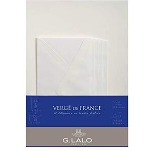 G. Lalo Lalo 62750L Verge De France A correspondence set including 10 A4 100g sheets and 5 gummed lined envelopes DL 11x22 cm, Laid Paper from France, Extra-white G. Lalo Lalo 62750L Verge De France A correspondence set including 10 A4 100g sheets and 5 gummed lined envelopes DL 11x22 cm, Laid Paper from France, Extra-white