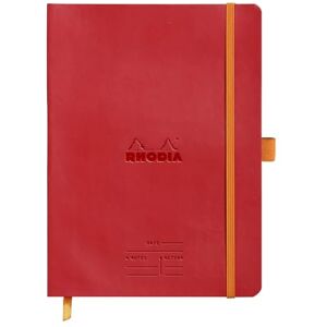 Rhodia 117793C Poppy Meeting Soft Notebook A5+ Pre-Printed Date/Notes/Action 160 Detachable Pages 90g Clairefontaine Paper Bookmark, Pencil Holder Faux Leather Cover rama Rhodia 117793C Poppy Meeting Soft Notebook A5+ Pre-Printed Date/Notes/Action 160 Detachable Pages 90g Clairefontaine Paper Bookmark, Pencil Holder Faux Leather Cover rama