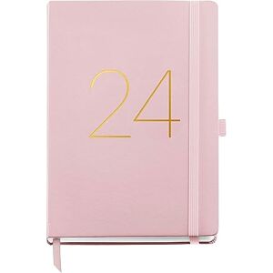 Miquelrius Annual Planner 2024, Day Page, Plus Size 155 x 213 mm (similar A5), Stitched Leather Hard Cover, Elastic Rubber, Catalan, English and Portuguese, Pink Miquelrius Annual Planner 2024, Day Page, Plus Size 155 x 213 mm (similar A5), Stitched Leather Hard Cover, Elastic Rubber, Catalan, English and Portuguese, Pink