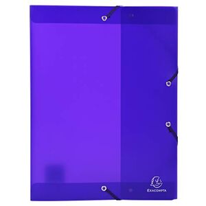 Exacompta Ref 59876E Chromaline Translucent Elasticated Filing Box Suitable for A4 Documents, 25mm Spine, Elasticated Strap Closure Purple (Pack of 4) Exacompta Ref 59876E Chromaline Translucent Elasticated Filing Box Suitable for A4 Documents, 25mm Spine, Elasticated Strap Closure Purple (Pack of 4)