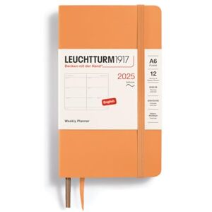 LEUCHTTURM1917 370683 Weekly Planner 2025, Pocket A6 Softcover 12-Month Planner, Lined Apricot, English LEUCHTTURM1917 370683 Weekly Planner 2025, Pocket A6 Softcover 12-Month Planner, Lined Apricot, English