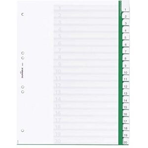Durable 622305 Blank Index File with Sealed Tabs and 20 Insert Labels for A4 Sheets Green Durable 622305 Blank Index File with Sealed Tabs and 20 Insert Labels for A4 Sheets Green