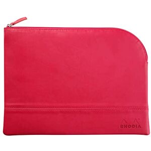 Rhodia 116743C Faux Leather Zippered Pouch Raspberry Size L (21 x 28 cm) Genuine stitching Orange Fabric Inside Storage for Documents, Small Supplies Rhodia 116743C Faux Leather Zippered Pouch Raspberry Size L (21 x 28 cm) Genuine stitching Orange Fabric Inside Storage for Documents, Small Supplies