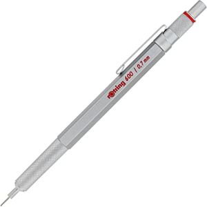 rOtring 600 Mechanical Pencil 0.7 mm Silver All-Metal Body Propelling Pencil Non-Slip Knurled Grip & Hexagonal Barrel rOtring 600 Mechanical Pencil 0.7 mm Silver All-Metal Body Propelling Pencil Non-Slip Knurled Grip & Hexagonal Barrel