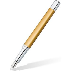 STAEDTLER Triplus 474 M11-3 Fountain Pen 474 M, Colour Glorious Gold, Premium Quality Metal Casing in Ergonomic Triangular Shape, Steel Nib M with Blue Ink Cartridge STAEDTLER Triplus 474 M11-3 Fountain Pen 474 M, Colour Glorious Gold, Premium Quality Metal Casing in Ergonomic Triangular Shape, Steel Nib M with Blue Ink Cartridge
