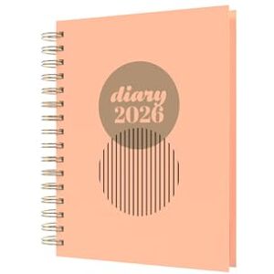 Collins Scandi 2026 12 Month Calendar Year Planner, Week-To-View Diary, A5 Wiro Bound Hard Cover Peach (E-PW53.51-26) Collins Scandi 2026 12 Month Calendar Year Planner, Week-To-View Diary, A5 Wiro Bound Hard Cover Peach (E-PW53.51-26)