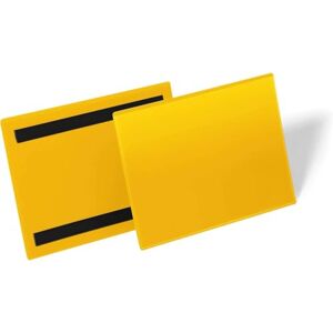 Durable Magnetic Document Sleeve A5 Landscape Pack of 50 Pockets Yellow Perfect for Use on Warehouse Racking for Picking Locations Durable Magnetic Document Sleeve A5 Landscape Pack of 50 Pockets Yellow Perfect for Use on Warehouse Racking for Picking Locations