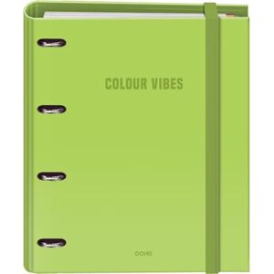 DOHE Binder with Refill 4-Ring Folder, A4 (28x32 cm), 100 Sheets 5x5 mm Grid Paper, 4 Colour Dividers, Extra Storage Pocket and Elastic Closure Colour Vibes Lime DOHE Binder with Refill 4-Ring Folder, A4 (28x32 cm), 100 Sheets 5x5 mm Grid Paper, 4 Colour Dividers, Extra Storage Pocket and Elastic Closure Colour Vibes Lime