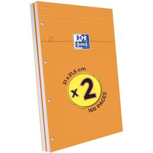 Oxford Pack of 2 A4 Orange Perforated Notepads with Small Squares 5 mm 80 Sheets Stapled Card Cover Orange Oxford Pack of 2 A4 Orange Perforated Notepads with Small Squares 5 mm 80 Sheets Stapled Card Cover Orange
