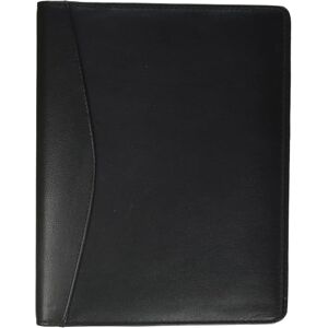 ALASSIO 30007 A5 Benaco ring binder, nappa leather writing case, ring binder folder with 4-fold ring mechanism for documents in DIN A5 format, black business folder, leather folder approx. 23.6 x 18.5 x 3 cm ALASSIO 30007 A5 Benaco ring binder, nappa leather writing case, ring binder folder with 4-fold ring mechanism for documents in DIN A5 format, black business folder, leather folder approx. 23.6 x 18.5 x 3 cm