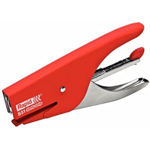 Rapid Supreme S51 Stapling Pliers, 15 Sheet Capacity, Uses No. 21 Staples, Soft Grip, Metal and Rubber, Red, 10538747 Rapid Supreme S51 Stapling Pliers, 15 Sheet Capacity, Uses No. 21 Staples, Soft Grip, Metal and Rubber, Red, 10538747